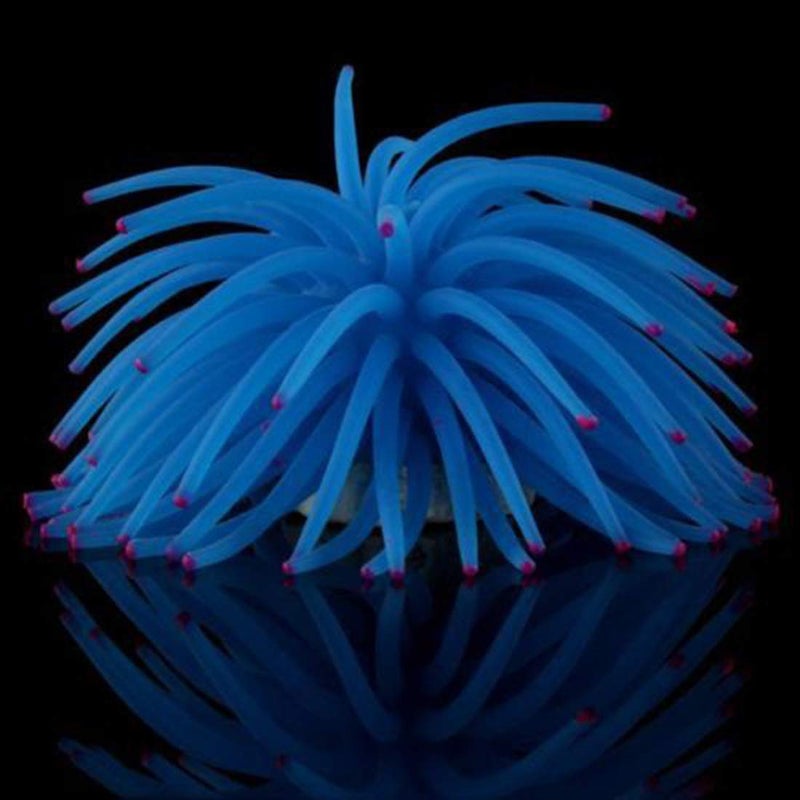 UUPP Artificial Soft Sea Anemone Coral Plant for Aquarium Fish Tank Decoration Silicone Aquarium Ornament, Blue - Image 3